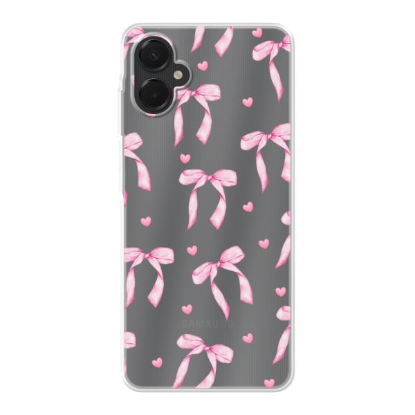 Flexibel Samsung Galaxy A06 5G hoesje met Roze Strikjes en Hartjes