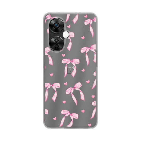 Flexibel OnePlus Nord CE 3 Lite hoesje met Roze Strikjes en Hartjes