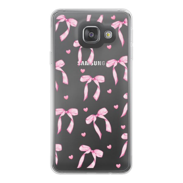 Flexibel Samsung Galaxy A3 (2016) hoesje met Roze Strikjes en Hartjes