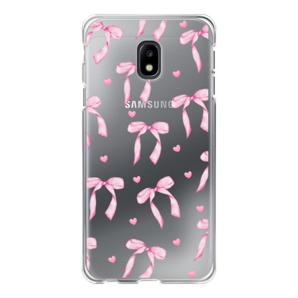 Flexibel Samsung Galaxy J3 (2017) hoesje met Roze Strikjes en Hartjes