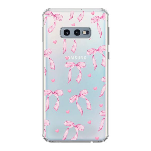 Flexibel Samsung Galaxy S10e hoesje met Roze Strikjes en Hartjes