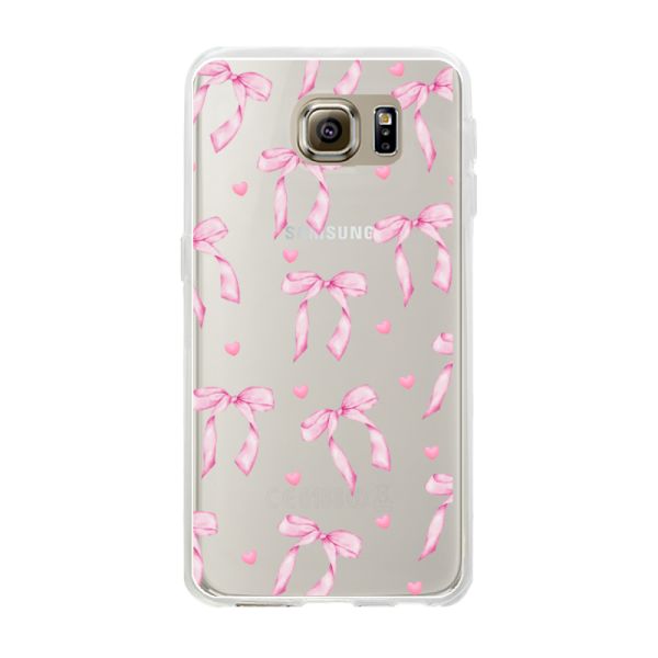 Flexibel Samsung Galaxy S6 hoesje met Roze Strikjes en Hartjes