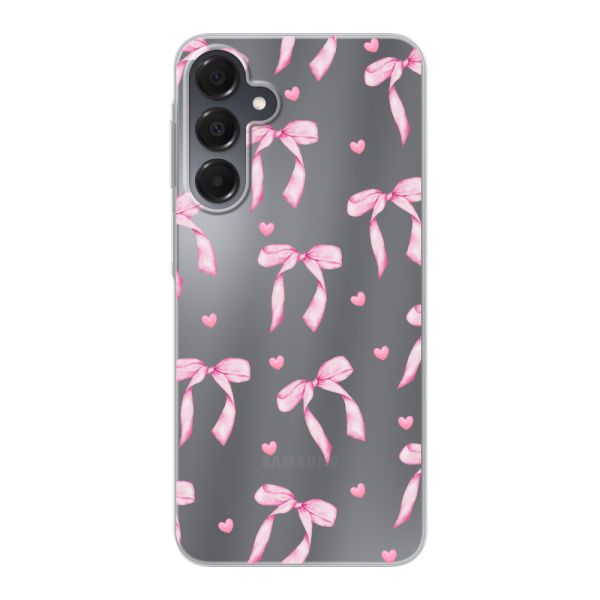 Flexibel Samsung Galaxy A16 / A16 5G hoesje met Roze Strikjes en Hartjes