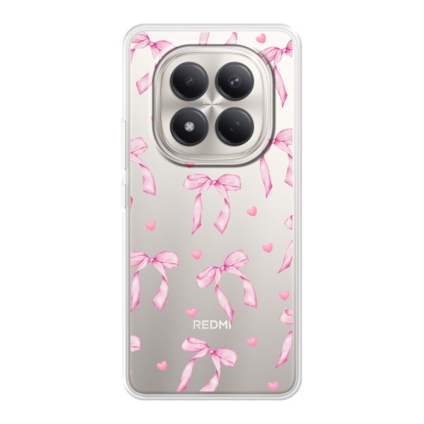 Flexibel Xiaomi Redmi Note 15 Pro 4G hoesje met Roze Strikjes en Hartjes