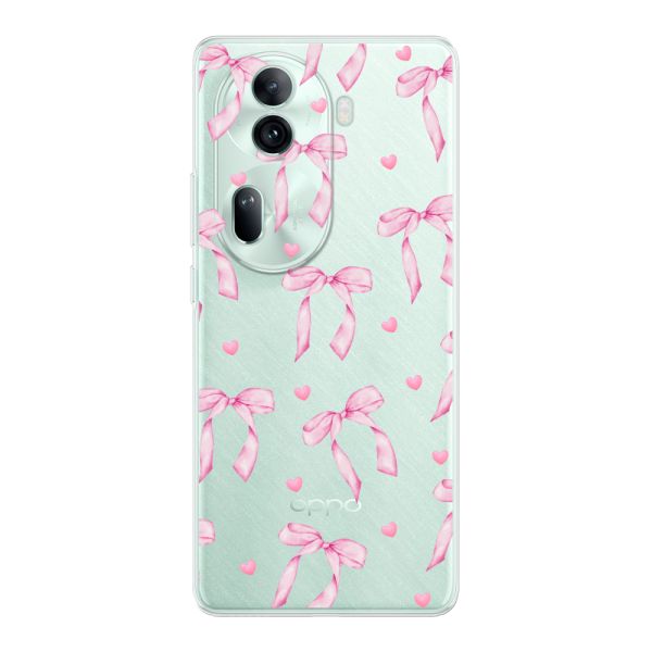 Flexibel Oppo Reno 11 Pro hoesje met Roze Strikjes en Hartjes