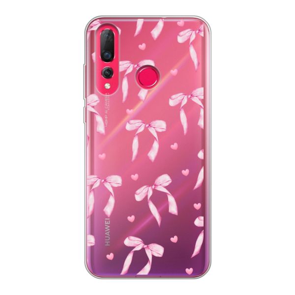 Funda flexible Huawei P30 Lite con lazos y corazones rosas