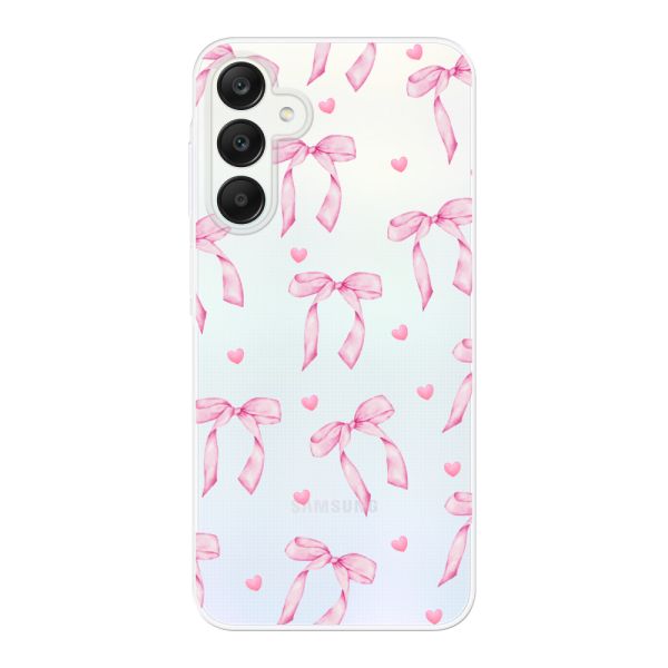 Flexibel Samsung Galaxy A25 hoesje met Roze Strikjes en Hartjes
