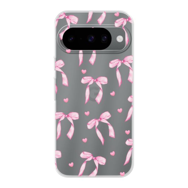Funda flexible Google Pixel 10 / 10 Pro con lazos y corazones rosas