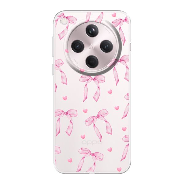 Flexibel Oppo Find X8 hoesje met Roze Strikjes en Hartjes