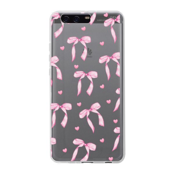 Flexibel Huawei P10 Plus hoesje met Roze Strikjes en Hartjes