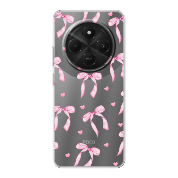 Flexibel Xiaomi Redmi 14R hoesje met Roze Strikjes en Hartjes
