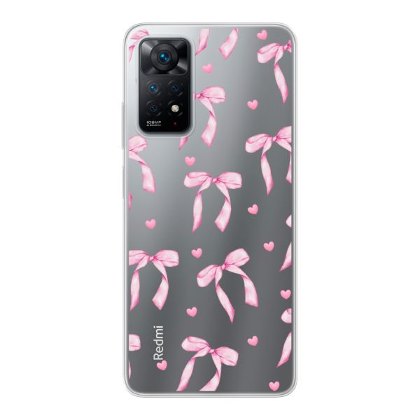 Flexibel Xiaomi Redmi Note 11 Pro / Note 11 Pro 5G hoesje met Roze Strikjes en Hartjes