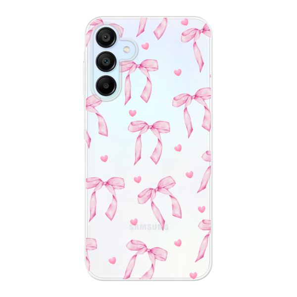 Flexibel Samsung Galaxy A15 / A15 5G hoesje met Roze Strikjes en Hartjes