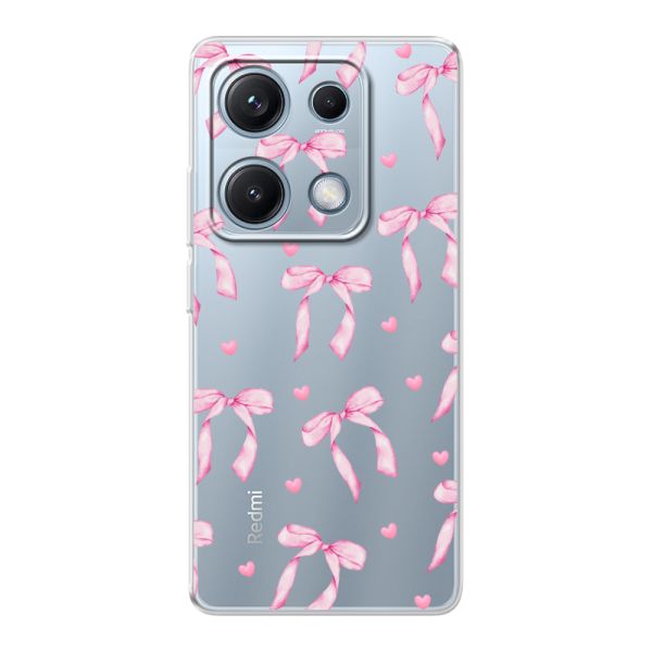 Flexibel Xiaomi Redmi Note 14S hoesje met Roze Strikjes en Hartjes