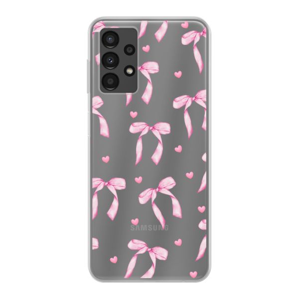Flexibel Samsung Galaxy A13 4G hoesje met Roze Strikjes en Hartjes