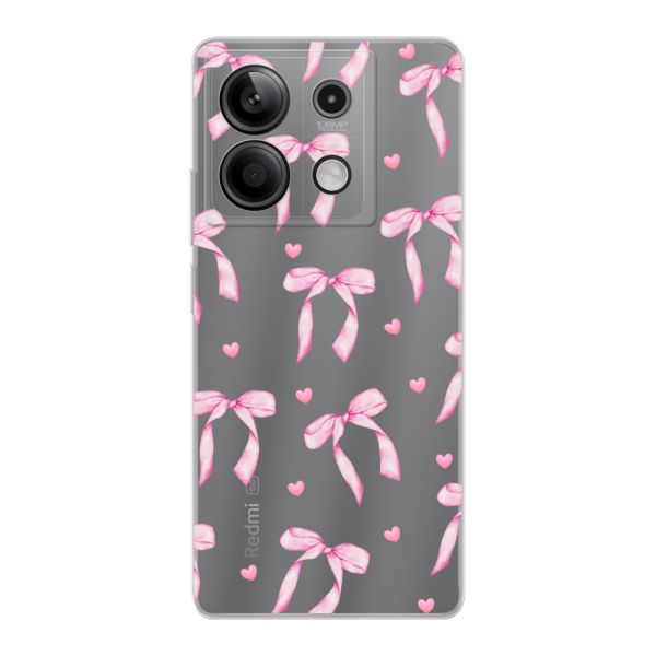 Flexibel Xiaomi Redmi Note 13 5G hoesje met Roze Strikjes en Hartjes