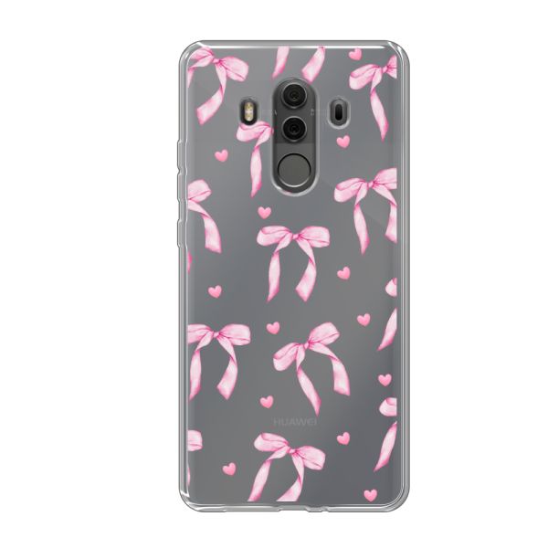 Flexibel Huawei Mate 10 Pro hoesje met Roze Strikjes en Hartjes