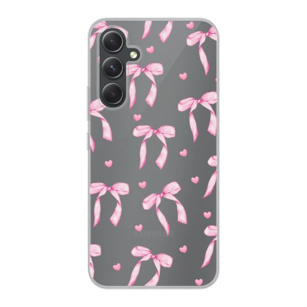 Flexibel Samsung Galaxy A54 5G hoesje met Roze Strikjes en Hartjes