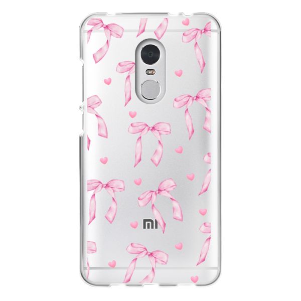 Flexibel Xiaomi Redmi 5 hoesje met Roze Strikjes en Hartjes