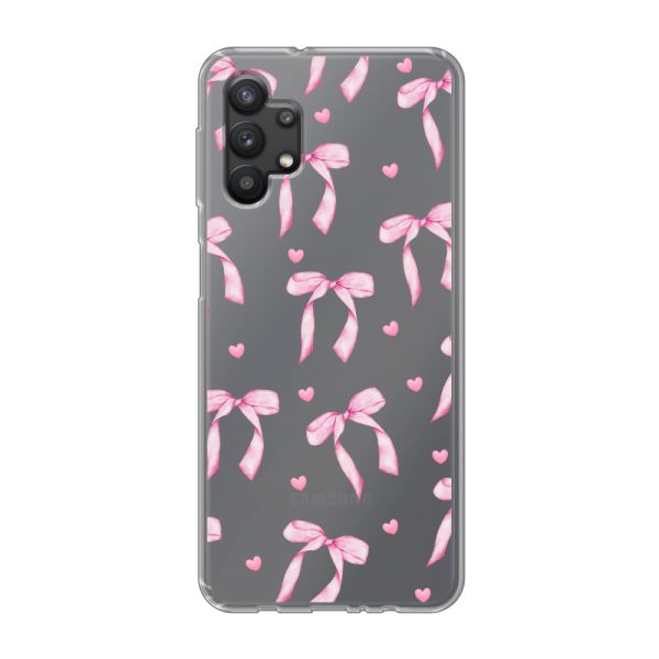 Flexibel Samsung Galaxy A32 5G hoesje met Roze Strikjes en Hartjes