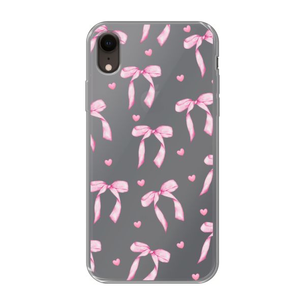 Flexibel iPhone Xr hoesje met Roze Strikjes en Hartjes