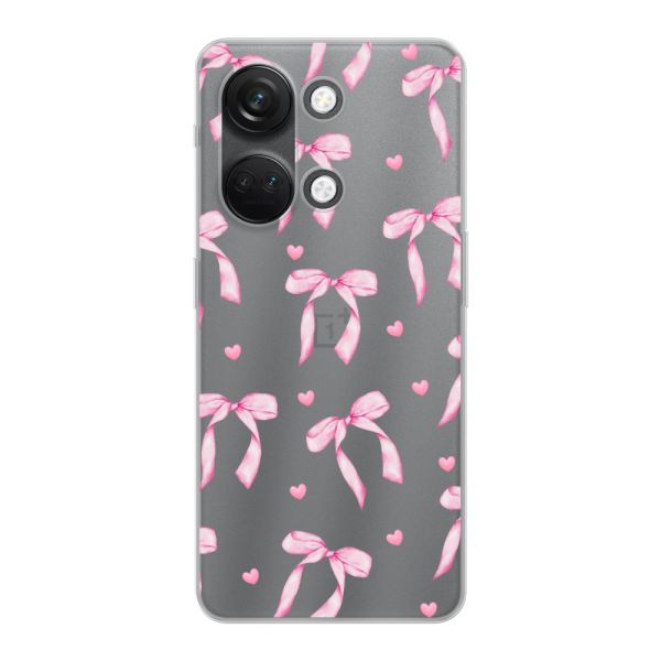 Flexibel OnePlus Nord 3 hoesje met Roze Strikjes en Hartjes