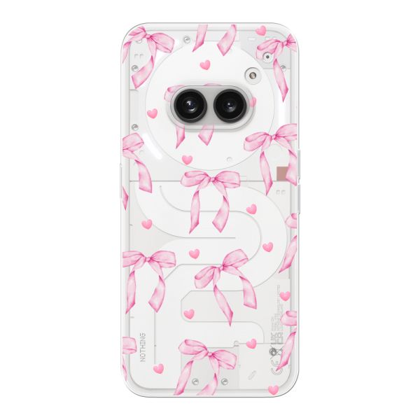 Flexibel Nothing Phone (2a) hoesje met Roze Strikjes en Hartjes