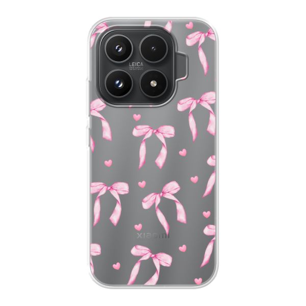 Flexibel Xiaomi 17T hoesje met Roze Strikjes en Hartjes
