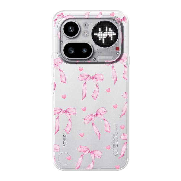 Funda flexible Nothing Phone (4a) Pro con lazos y corazones rosas