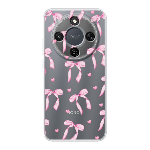 Flexibel Honor X9 hoesje met Roze Strikjes en Hartjes