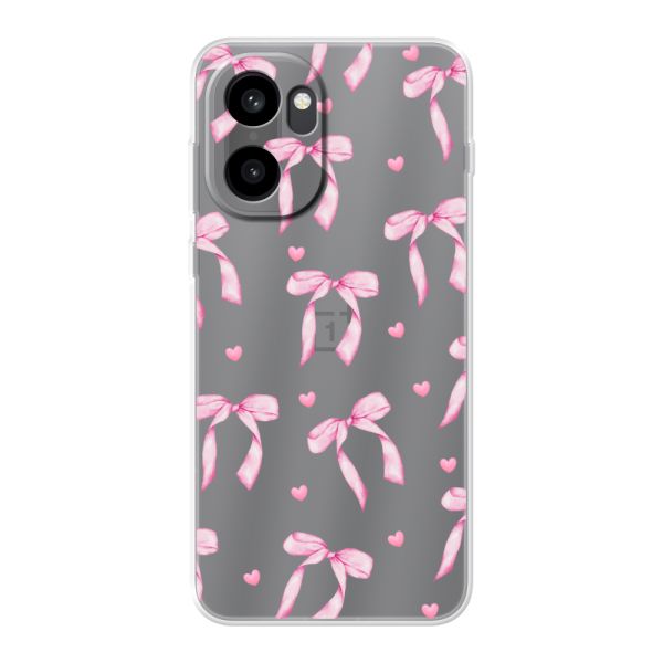 Flexibel OnePlus 15R hoesje met Roze Strikjes en Hartjes
