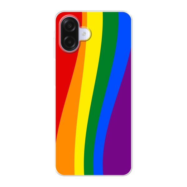 Flexibel Samsung Galaxy A07 hoesje met Regenboogvlag - Klassieke Pride Vlag Subtitel