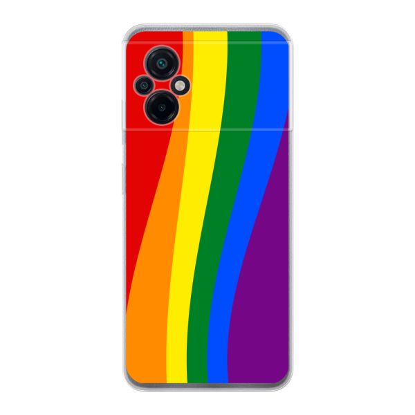 Flexibel Xiaomi Poco M5 4G / 5G hoesje met Regenboogvlag - Klassieke Pride Vlag Subtitel