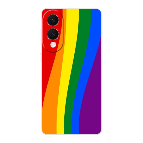 Flexible Samsung Galaxy S25 Edge Hülle mit Regenbogenflagge - Klassische Pride-Flagge Untertitel