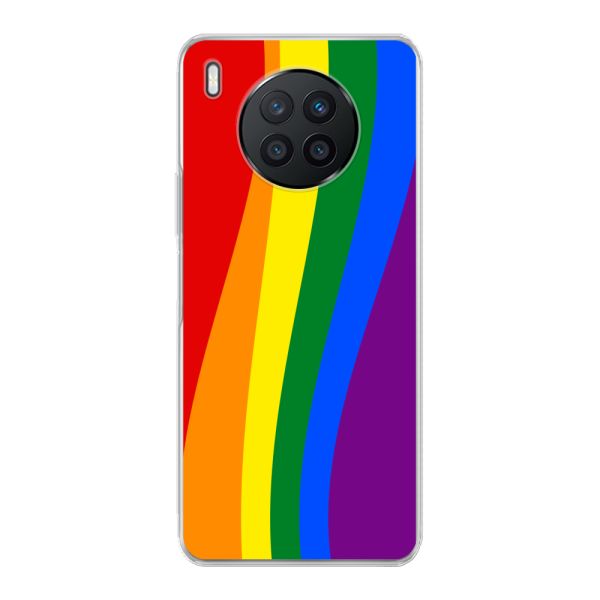 Flexibel Huawei Nova 8i hoesje met Regenboogvlag - Klassieke Pride Vlag Subtitel