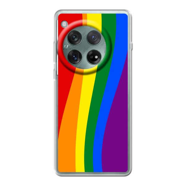 Flexibel OnePlus Ace 3 hoesje met Regenboogvlag - Klassieke Pride Vlag Subtitel