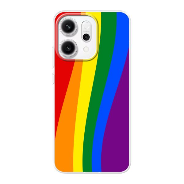 Flexibel Oppo Reno14 Pro hoesje met Regenboogvlag - Klassieke Pride Vlag Subtitel