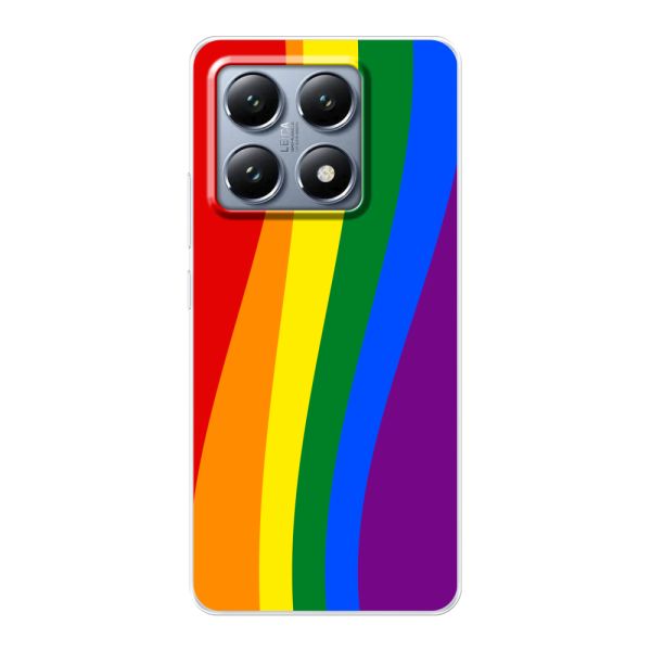 Flexibel Xiaomi 14T hoesje met Regenboogvlag - Klassieke Pride Vlag Subtitel