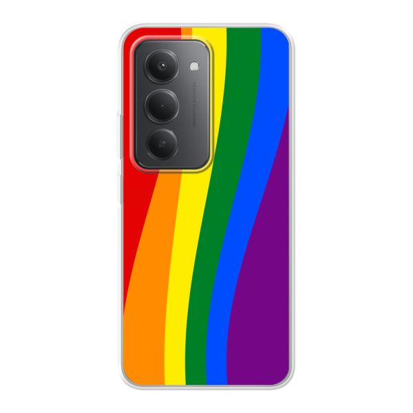 Flexibel Xiaomi Redmi 15 hoesje met Regenboogvlag - Klassieke Pride Vlag Subtitel