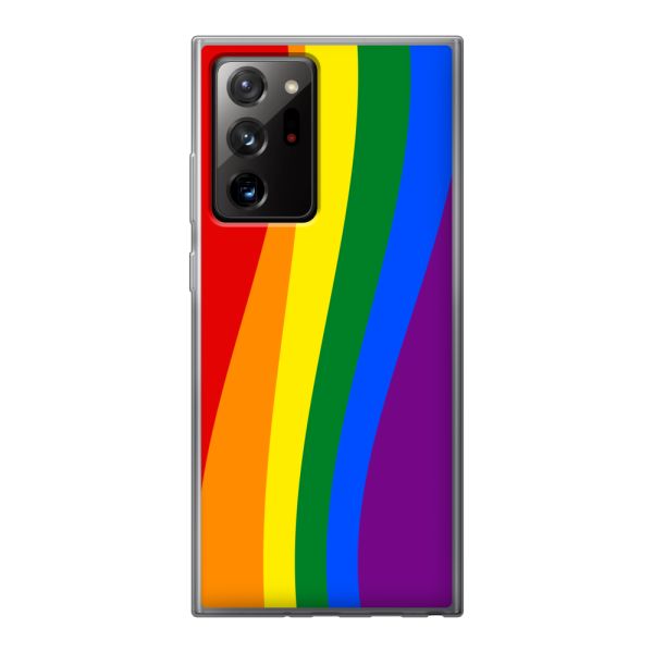 Flexibel Samsung Galaxy Note 20 Ultra / Note 20 Ultra 5G hoesje met Regenboogvlag - Klassieke Pride Vlag Subtitel