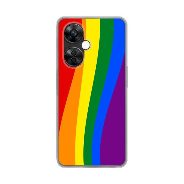 Flexibel OnePlus Nord CE 3 Lite hoesje met Regenboogvlag - Klassieke Pride Vlag Subtitel
