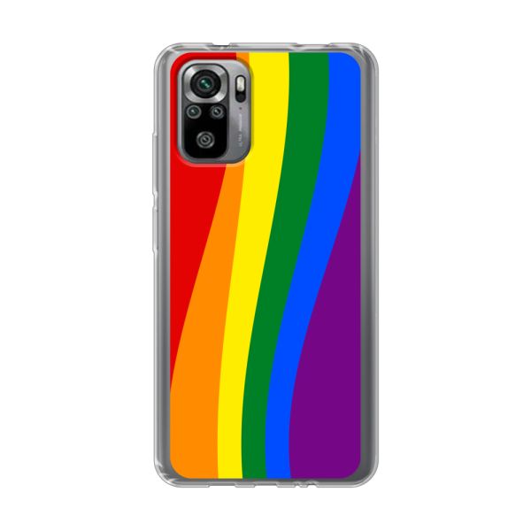Flexibel Xiaomi Redmi Note 10 / Note 10S hoesje met Regenboogvlag - Klassieke Pride Vlag Subtitel