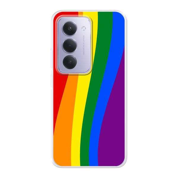 Flexibel Xiaomi Redmi 15 4G hoesje met Regenboogvlag - Klassieke Pride Vlag Subtitel