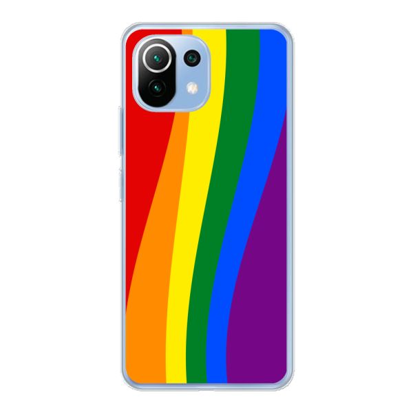 Flexibel Xiaomi 11 Lite 5G NE hoesje met Regenboogvlag - Klassieke Pride Vlag Subtitel