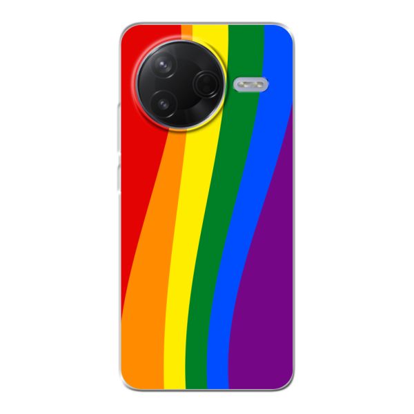 Flexibel Xiaomi Poco F7 Pro hoesje met Regenboogvlag - Klassieke Pride Vlag Subtitel