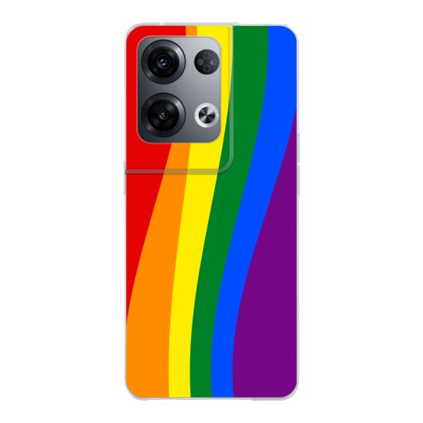 Flexibel Oppo Reno8 Pro hoesje met Regenboogvlag - Klassieke Pride Vlag Subtitel