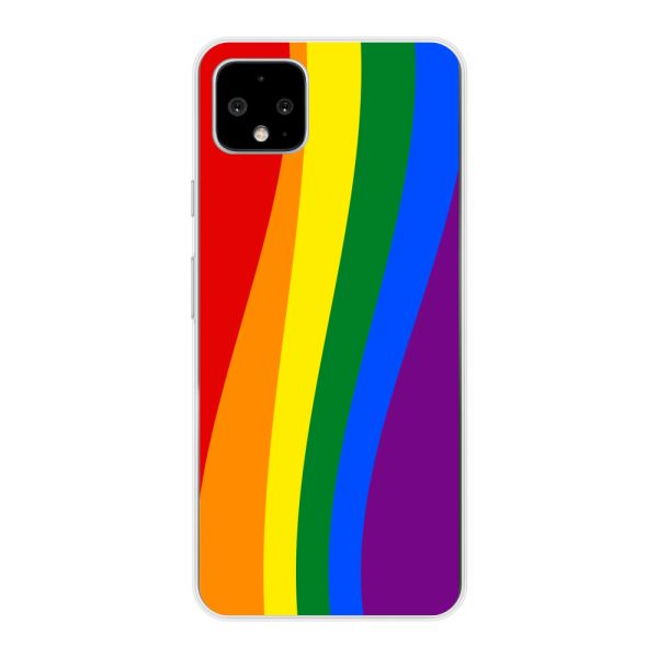 Flexibel Google Pixel 4 XL hoesje met Regenboogvlag - Klassieke Pride Vlag Subtitel