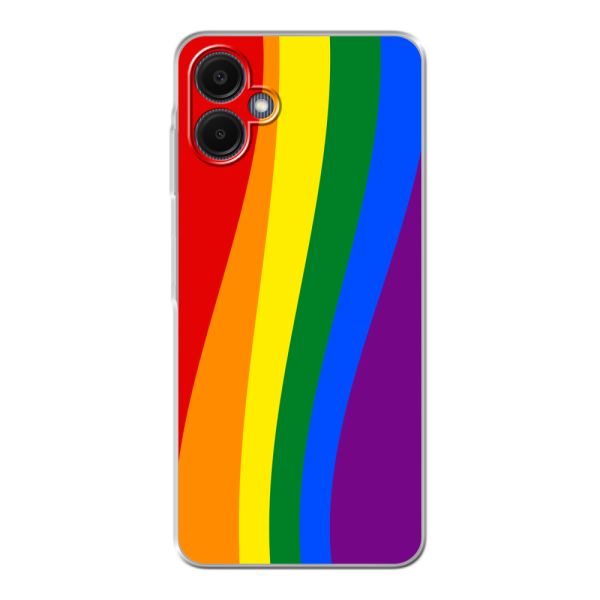 Flexibel Samsung Galaxy A06 hoesje met Regenboogvlag - Klassieke Pride Vlag Subtitel