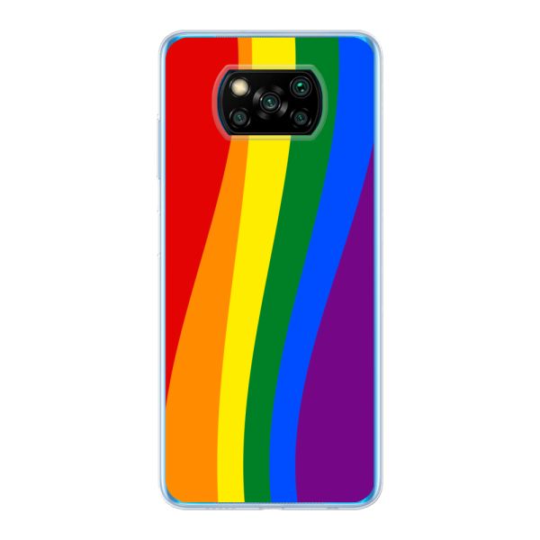 Flexibel Xiaomi Poco X3 Pro / X3 NFC hoesje met Regenboogvlag - Klassieke Pride Vlag Subtitel