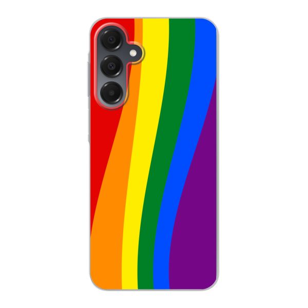 Flexible Samsung Galaxy A16 / A16 5G Hülle mit Regenbogenflagge - Klassische Pride-Flagge Untertitel